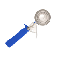 Crestware #16 Deluxe Thumb Press Disher, 2 - 3 oz, 18/8 Stainless Steel, Blue Handle
