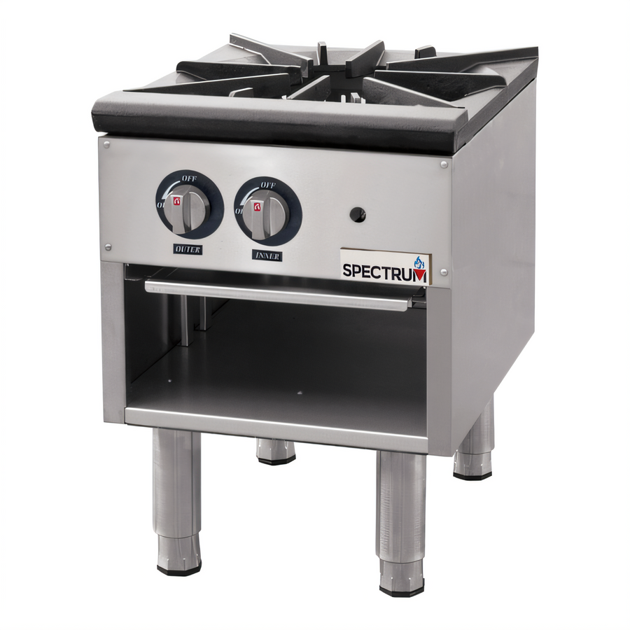 Product image #1 for Winco Spectrum Commercial Gas Stock Pot Stove with Triple-Ring Cast Iron Burner, 80,000 BTU