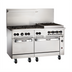 Thumbnail image #1 for Vulcan Endurance 60-Inch Gas Restaurant Range with 6 Open Burners, 24-Inch Charbroiler, and 2 Standard Ovens, Propane