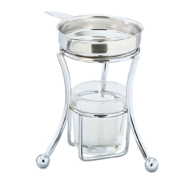 Product image #1 for Vollrath Butter Melter Complete Set with 3.25 oz Stainless Steel Pan, Glass Candle Holder and Chrome Stand