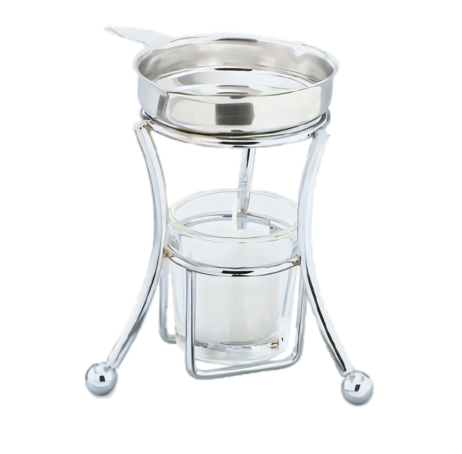 Product image #1 for Vollrath Butter Melter Complete Set with 3.25 oz Stainless Steel Pan, Glass Candle Holder and Chrome Stand
