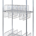 Thumbnail image #1 for Quantum WR74-2436C-22D 36-Inch Chrome Stationary Wire Shelving Stencil Unit with 3 Shelves and 22 Dividers