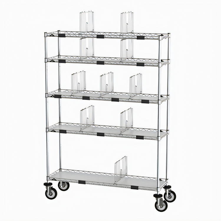Product image #1 for Metro Chain Reaction Mobile To-Go Order Pick-Up Station with Adjustable Chrome Wire Shelves