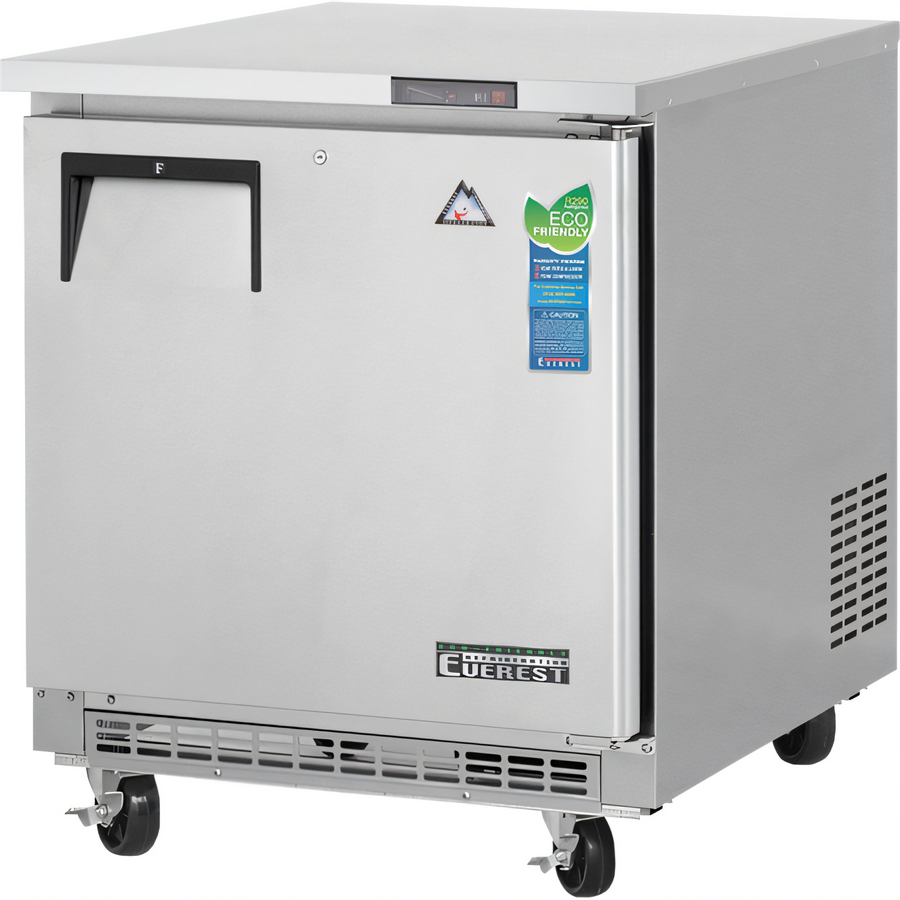 Product image #1 for Everest Refrigeration ETBF1 Back-Mount Undercounter Worktop Freezer, 1-Section, 7.5 Cu. Ft., Stainless Steel