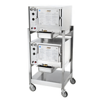 Thumbnail image #1 for AccuTemp Steam'N'Hold S34803D110 DBL Double-Stacked 2-Compartment Connectionless Vacuum Steamer, Manual Controls, 6 Full-Size Pan Capacity, Stand