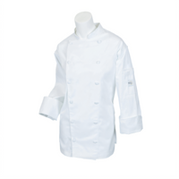 Mercer Culinary Renaissance Women's Traditional Neck Chef Jacket, White, XX-Small