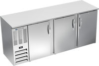 Beverage-Air BBN78HC-F-S Three-Section Food-Rated Back Bar Refrigerator with Solid Doors