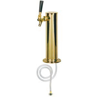 Countertop Air-Cooled Column Draft Beer Tower with Single Brass Faucet, PVD Brass Finish