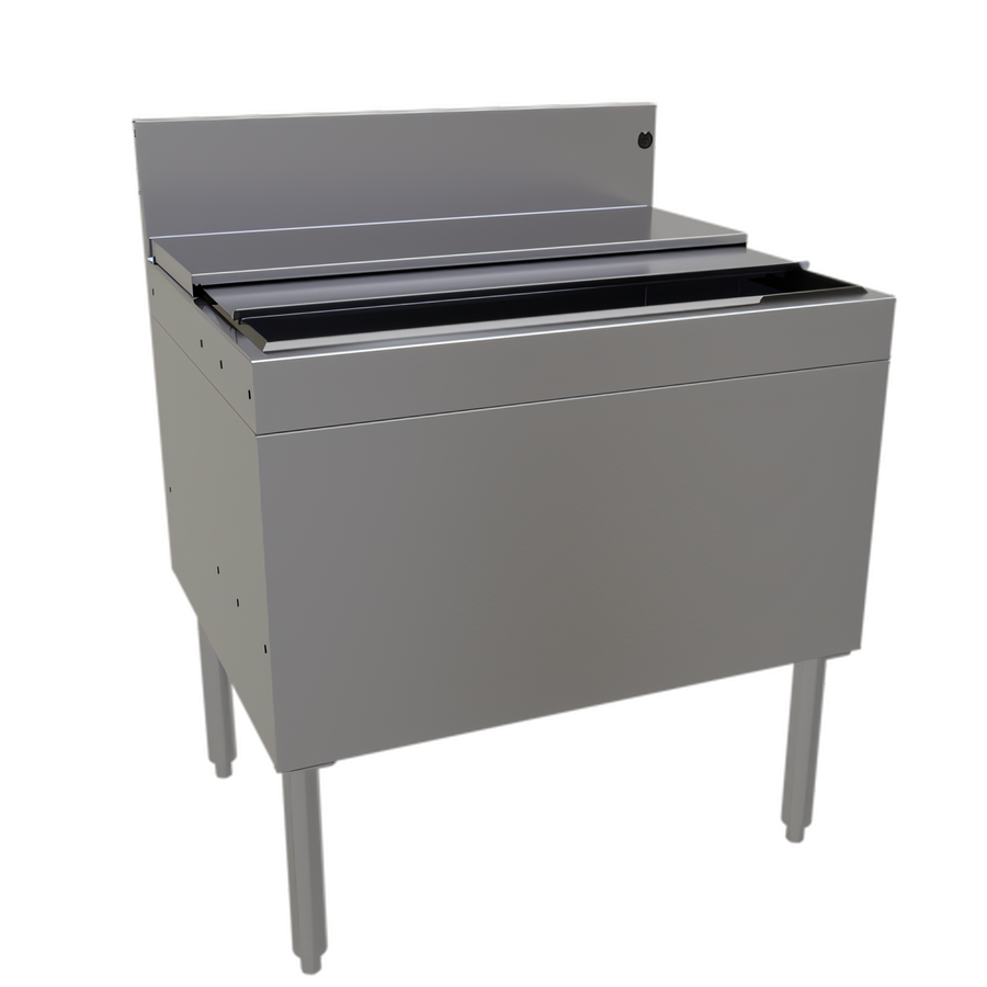 Product image #1 for Glastender Extra Deep Underbar Ice Bin with 10-Circuit Cold Plate, 30" W x 24" D, 147 lb. Ice Capacity