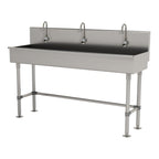 Thumbnail image #1 for Advance Tabco 19-FM-72EFADA 72-Inch Freestanding Multiwash Hand Sink with 3 Electronic Faucets, 304 Stainless Steel, ADA Compliant