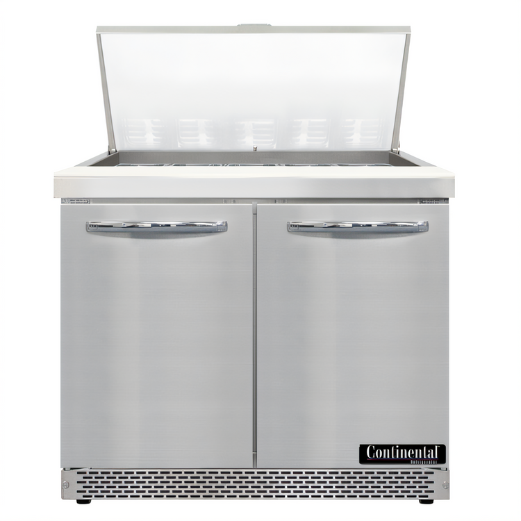 Product image #1 for Continental Refrigerator D36N15M-FB Designer Line 36" Mighty Top Two-Section Sandwich Prep Table