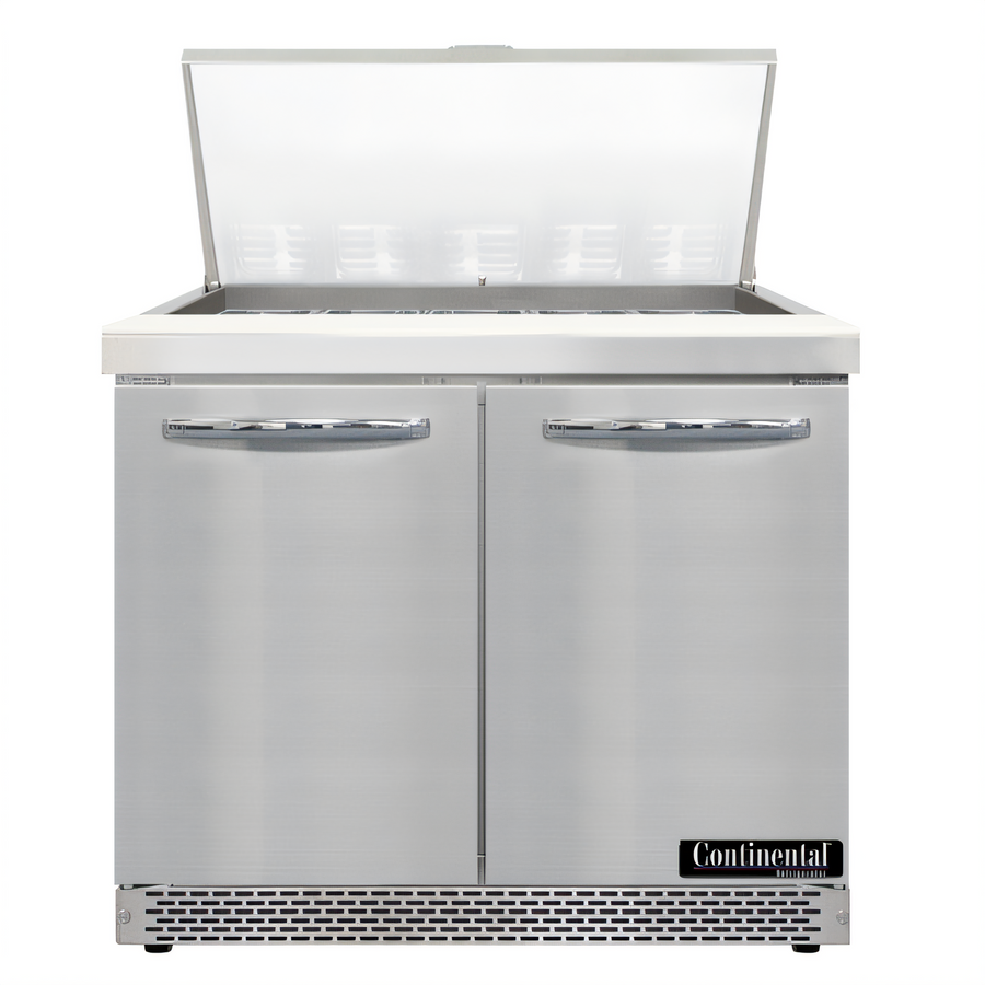 Product image #1 for Continental Refrigerator D36N15M-FB Designer Line 36" Mighty Top Two-Section Sandwich Prep Table