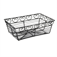 Winco Rectangular Wire Bread/Fruit Basket, 9 x 5-7/8 x 3 Inch, Black