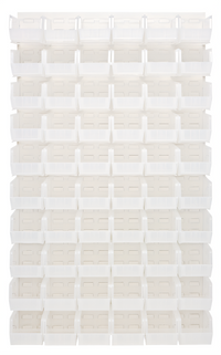 Quantum Wall-Mounted Louvered Panel Starter Unit with 60 Clear Bins