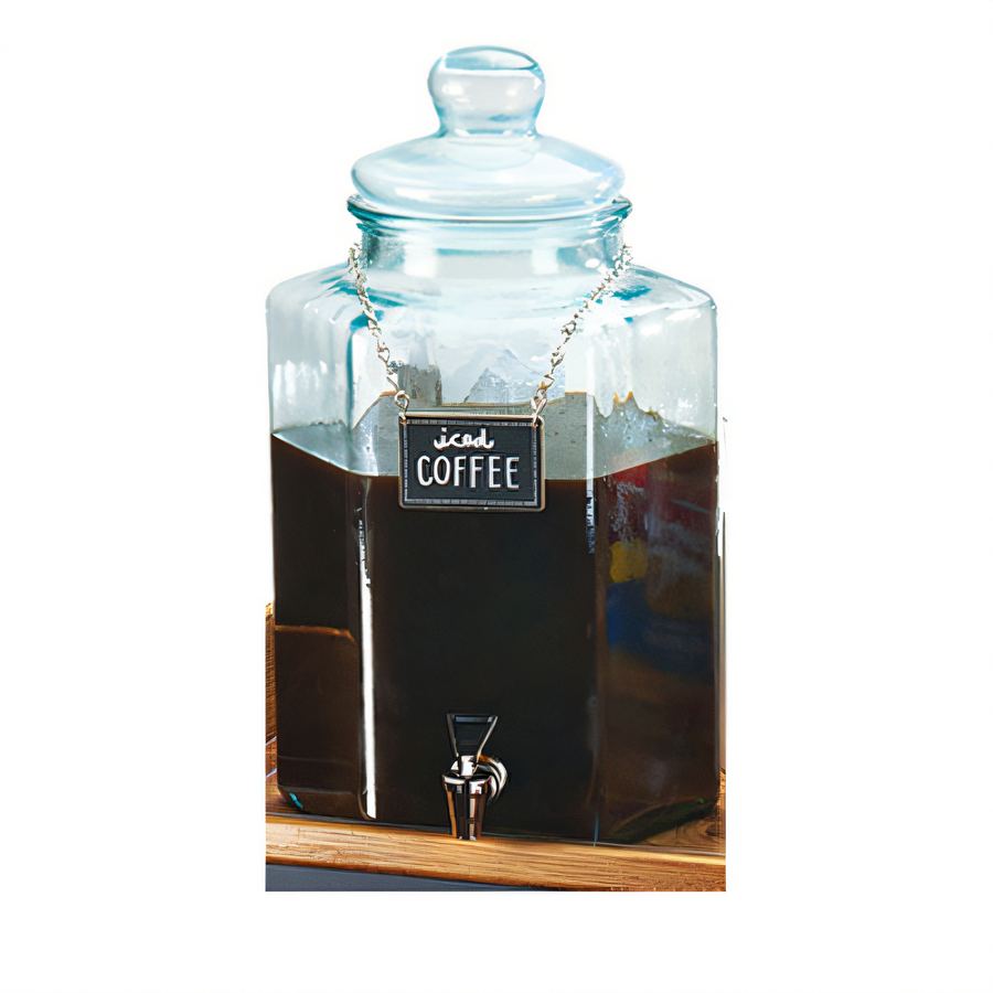 Product image #1 for 2 Gallon Clear Glass Beverage Dispenser with Ice Chamber, No Base
