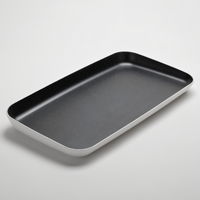 American Metalcraft 22 x 12-1/4 Inch Rectangular Melamine Platter, White with Black Speckles