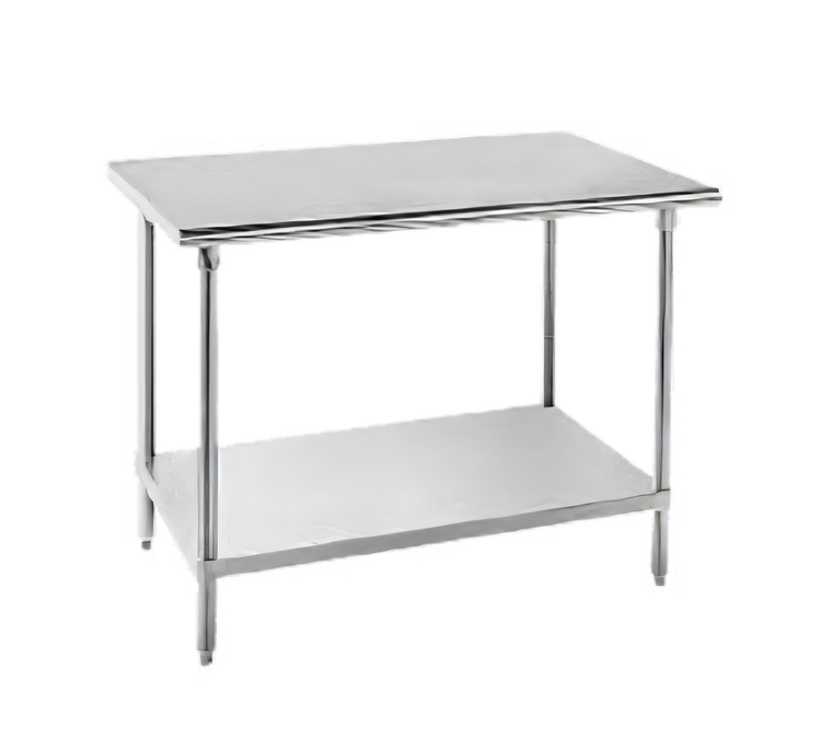 Product image #1 for Advance Tabco 48" x 30" 16-Gauge 430 Stainless Steel Flat Top Work Table with Galvanized Undershelf
