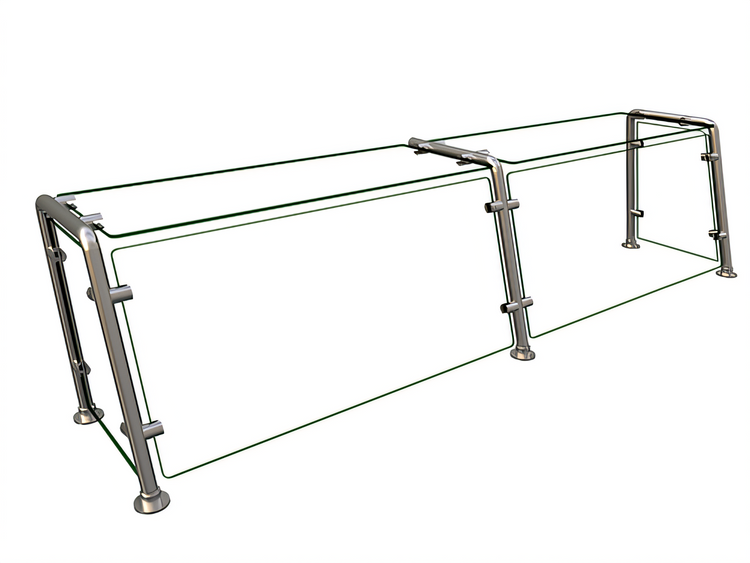 Product image #1 for Hatco Flav-R-Shield Full-Service Pass-Over Sneeze Guard, 2-Bay, 60-Inch W x 11.5-Inch D x 18-Inch H