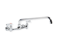 Steel Works Stainless Commercial Wall-Mount Faucet with 8-Inch Centers and 8-Inch Swing Spout