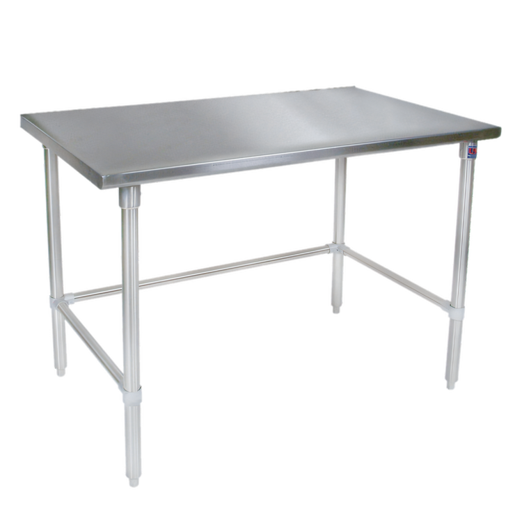 Product image #1 for John Boos 16-Gauge Stainless Steel Flat Top Work Table with Stallion Safety Edge, 84 x 48 Inches