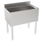 Thumbnail image #1 for Krowne Silver Series 18-30 Insulated Bar Ice Bin, 30" Wide x 12" Deep, Full Sliding Cover, 3" Backsplash, 1" Drain, Without Cold Plate