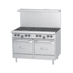 Thumbnail image #1 for Garland US Range U Series Ranges U48-4G24CS 48-Inch Gas Restaurant Range with 4 Open Burners, 24-Inch Griddle, Convection Oven & Storage Base
