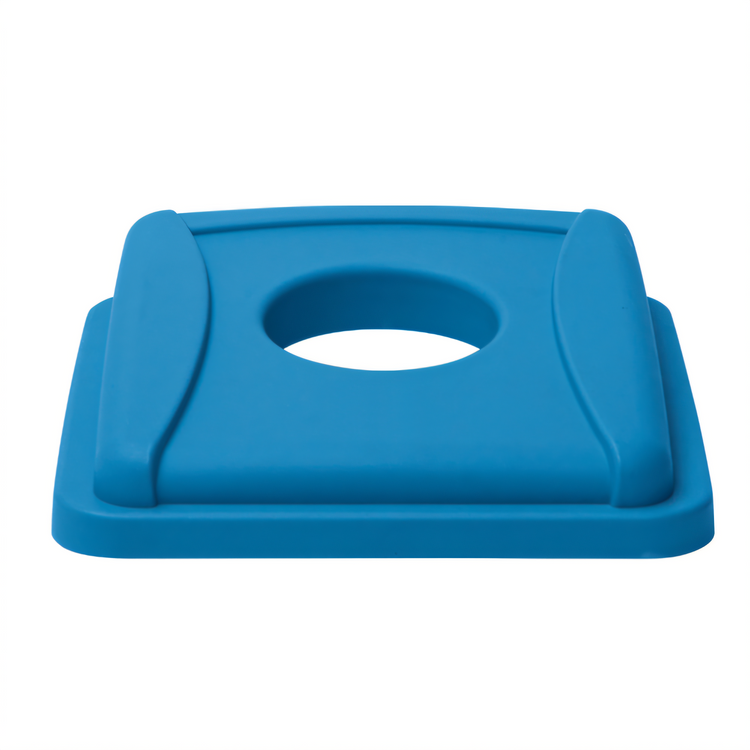 Product image #1 for Square Blue Bottle/Can Lid for 23-Gallon Recycling Trash Can