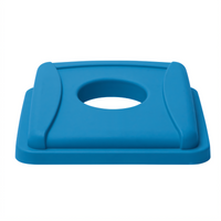 Square Blue Bottle/Can Lid for 23-Gallon Recycling Trash Can