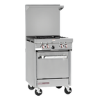 Thumbnail image #1 for Southbend (Middleby) S-Series S24C 24-Inch Commercial Gas Range with 4 Open Burners, Cabinet Base and Backriser Hi-Shelf