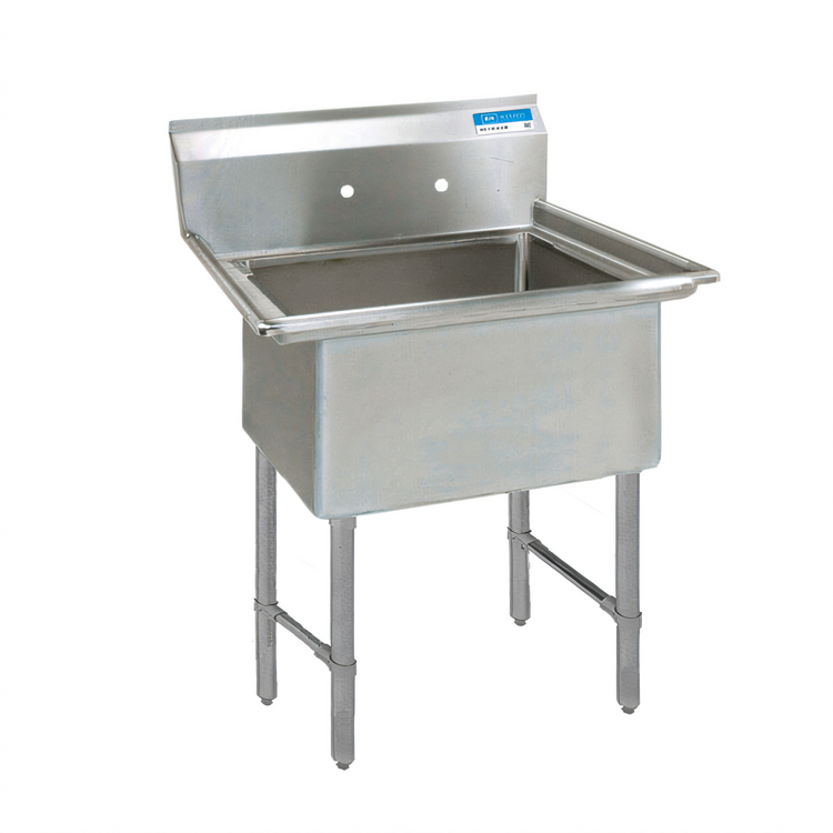 Product image #1 for Single-Compartment Stainless Steel Sink with No Drainboards, 20 x 20 x 12 Inch Bowl, 9 Inch Backsplash, and Stainless Steel Legs