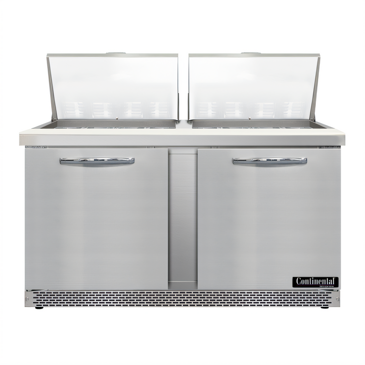 Product image #1 for Continental Refrigerator D60N24M-FB 60" Designer Line Mighty Top Two-Section Front Breather Sandwich Prep Refrigerator