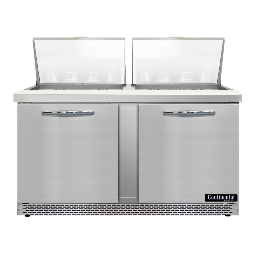 Product image #1 for Continental Refrigerator D60N24M-FB 60" Designer Line Mighty Top Two-Section Front Breather Sandwich Prep Refrigerator
