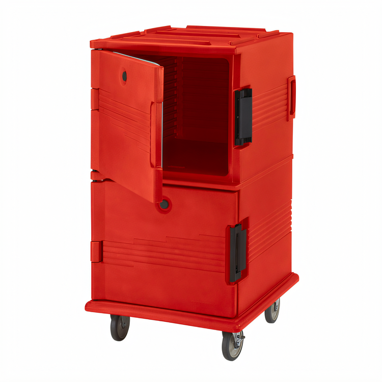 Product image #2 for Cambro Ultra Camcart Heavy-Duty Double-Compartment Front-Loading Insulated Food Pan Carrier, Hot Red