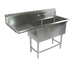 Thumbnail image #1 for John Boos Pro-Bowl 2-Compartment Stainless Steel Sink with Left Drainboard and Backsplash, 58-3/16
