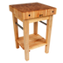 Thumbnail image #1 for John Boos Pro Prep 36-Inch x 24-Inch x 36-Inch End Grain Maple Butcher Block Work Table with Slatted Shelf