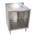 Thumbnail image #1 for BK Resources UB4-21-GC240 24-Inch Underbar Glass Rack Unit with Drainboard Top, Open Front Base, 3-Inch Backsplash, Stainless Steel