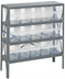 Thumbnail image #1 for Quantum 1839-SB804CL Heavy-Duty 4-Shelf Wire Shelving Unit, 36 Inches W x 18 Inches D x 39 Inches H — 400 lb Per Shelf (Includes 15 QSB804 Clear Bins)