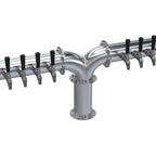 Thumbnail image #1 for Krowne KPY-8A Countertop Air-Cooled 8-Faucet Pipe Y-Tower Beer Tower, Brushed Stainless Steel, 42-Inch