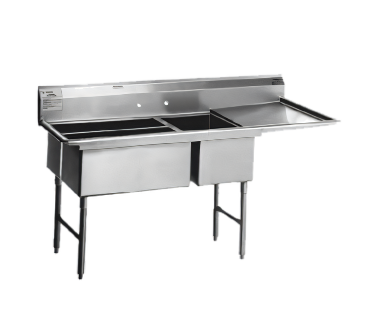 Product image #1 for Spec-Master SFN3052-3-18-14/3 Three Compartment Supermarket Meat Platter Sink with Dual 18-Inch Drainboards