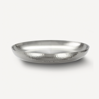 American Metalcraft 98 oz Round Double Wall Stainless Steel Seafood Tray with Hammered Finish