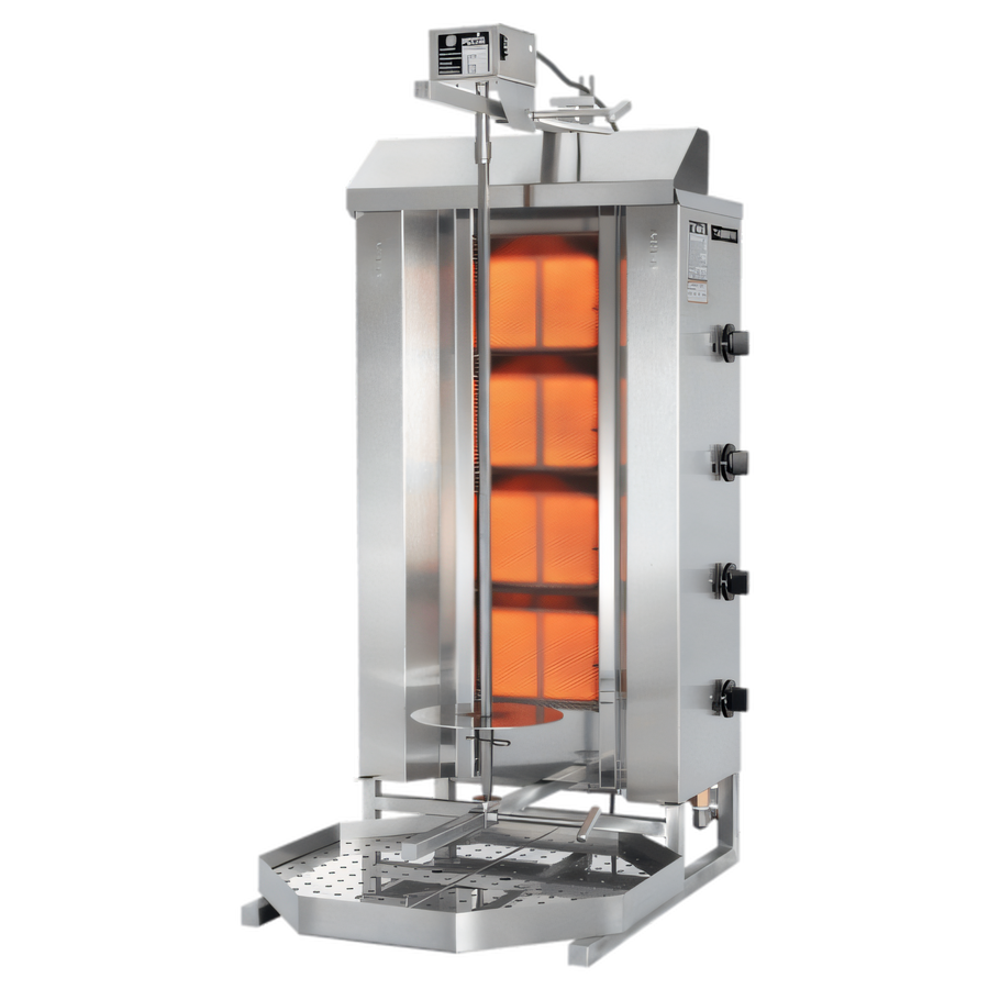 Product image #1 for Trento Potis Natural Gas Doner Kebab Vertical Broiler, 4 Burners, 154.3 lb Capacity