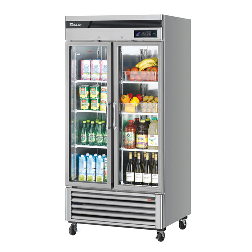 Product image #1 for Two-Section Glass Door Refrigerator Merchandiser, 29.19 Cu. Ft., Bottom Mount, Stainless Steel