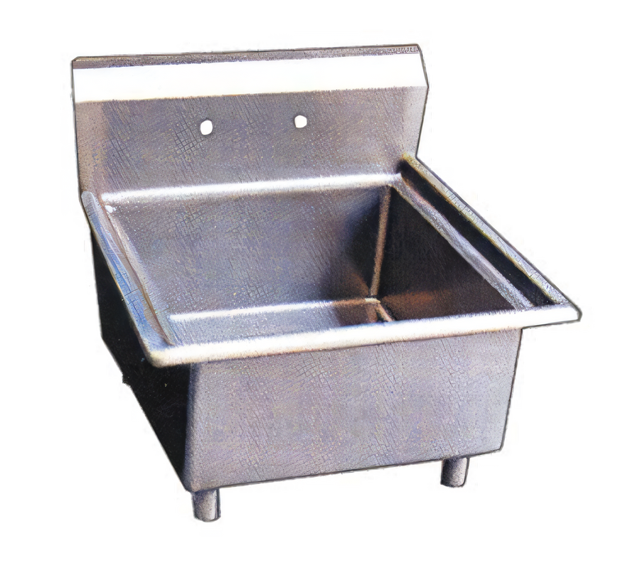 Product image #1 for Omcan USA Floor Model 1-Compartment Pot Sink with No Drainboard, 21 x 18 x 14-Inch Bowl, 18-Gauge 304 Stainless Steel