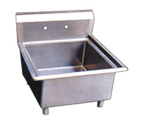Omcan USA Floor Model 1-Compartment Pot Sink with No Drainboard, 21 x 18 x 14-Inch Bowl, 18-Gauge 304 Stainless Steel