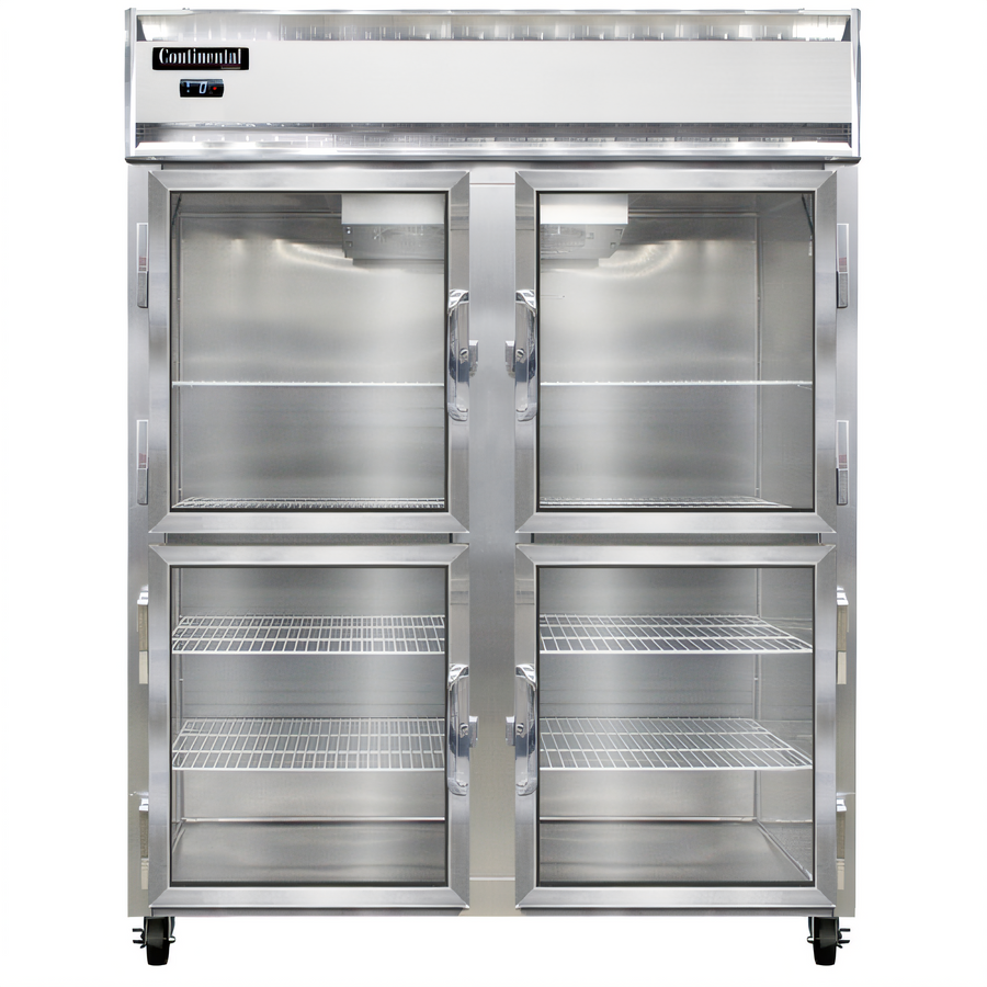 Product image #1 for Continental Refrigerator 2FENSSGDHD Extra-Wide Two-Section Reach-in Freezer with Half Glass Doors