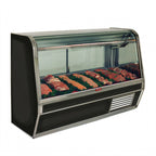 Thumbnail image #1 for Howard-McCray 32E Series SC-CMS32E-4C-BE-LED 50-Inch Curved Glass Self-Contained Red Meat Service Case with LED Lighting