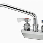 Thumbnail image #1 for Krowne Royal Series 14-408L Commercial Backsplash-Mount Faucet, 8-Inch Swing Spout, 4-Inch Centers, Ceramic Valve Case of 12