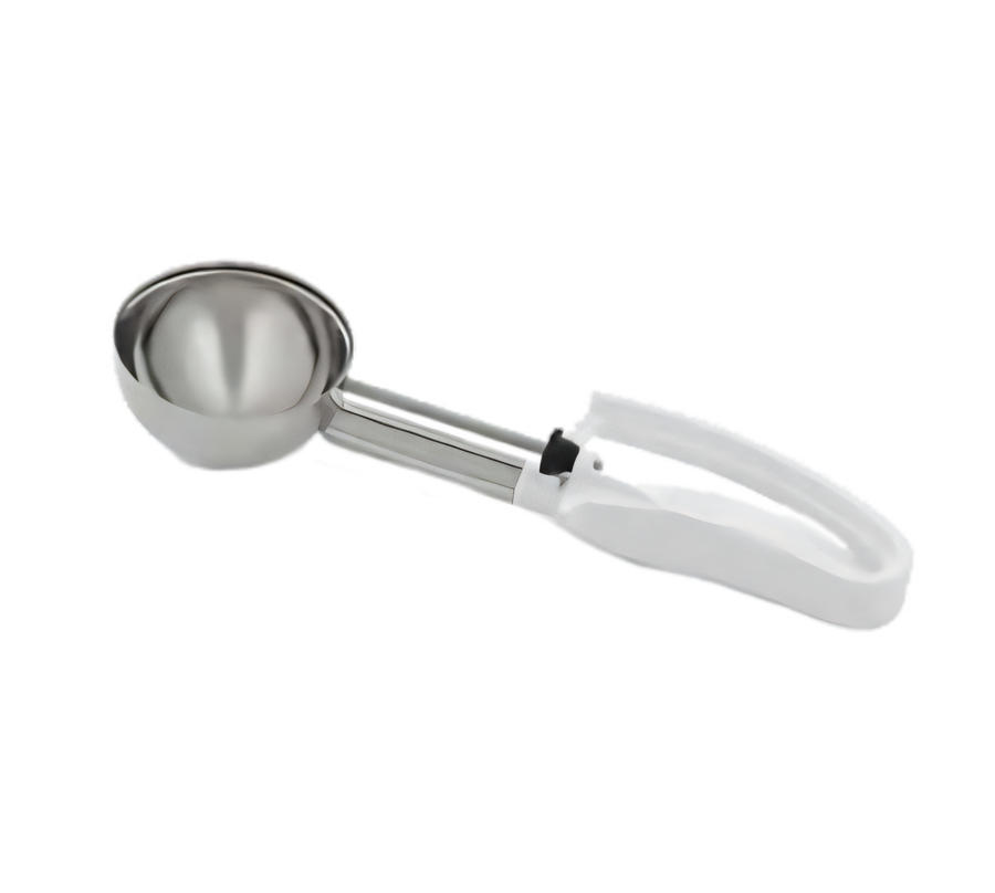 Product image #1 for Vollrath Size 6 4.7 oz Extended Length Stainless Steel Disher with White Ergonomic Handle