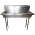 Thumbnail image #1 for Two-Station Freestanding Hand Wash Sink, 48 Inch Wide, 8 Inch Deep Bowls, Stainless Steel