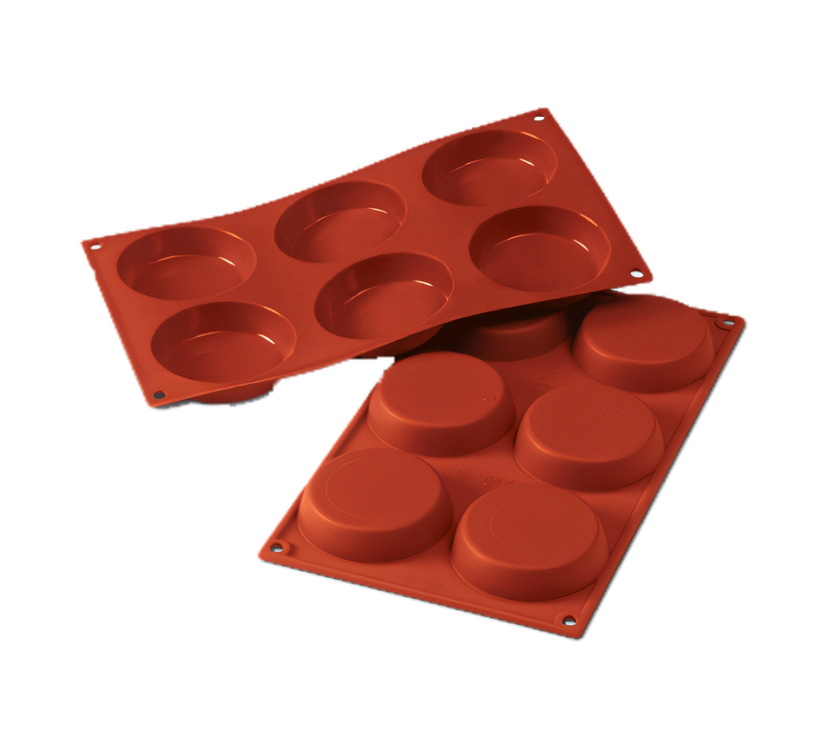 Product image #1 for Silikomart 6-Cavity Silicone Flan Mold, 7 x 11-3/4 Inch